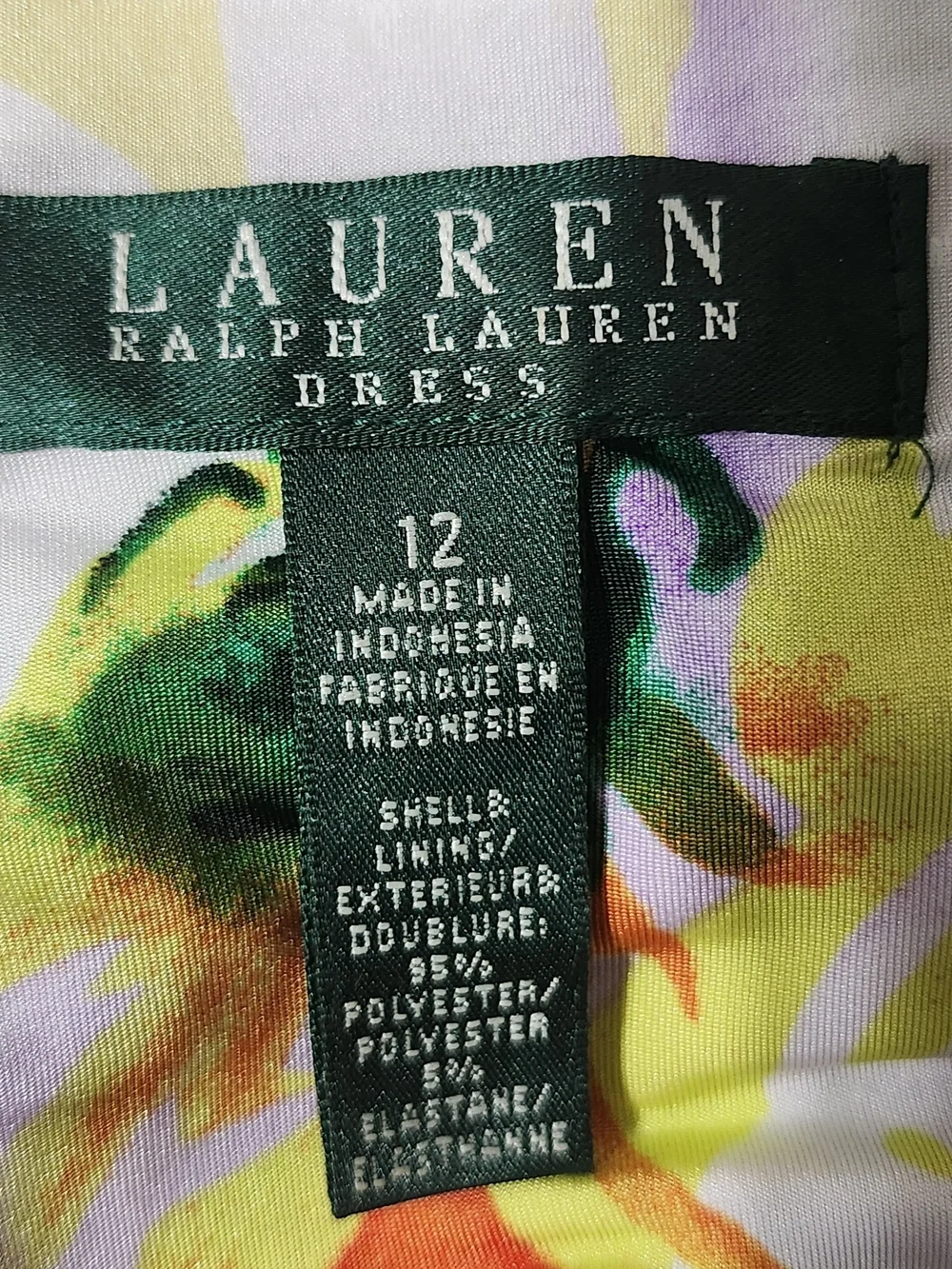 Ralph Lauren Women’s Floral Sheath Dress Multicolor Sleeveless Elegant. Size 12